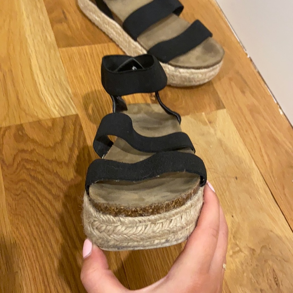 Espadrilles platform sandal, elastic straps